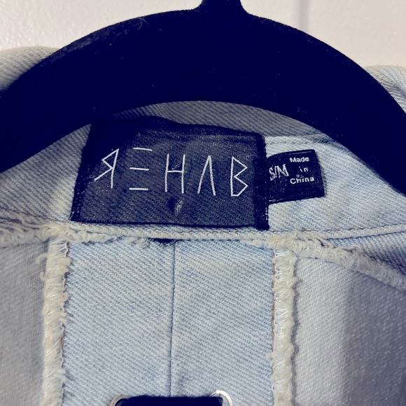 Rehab Denim Crop Jacket with Strings | Women’s Medium - Picture 5 of 12